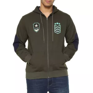 Sweatshirt bleu marine et vert militaire écusson Soldier-4XL