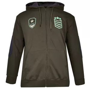 Sweatshirt vert miltaire et bleu marine écusson Soldier