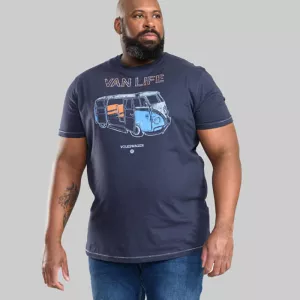 T-shirt VW Van Life D555 bleu marine-5XL