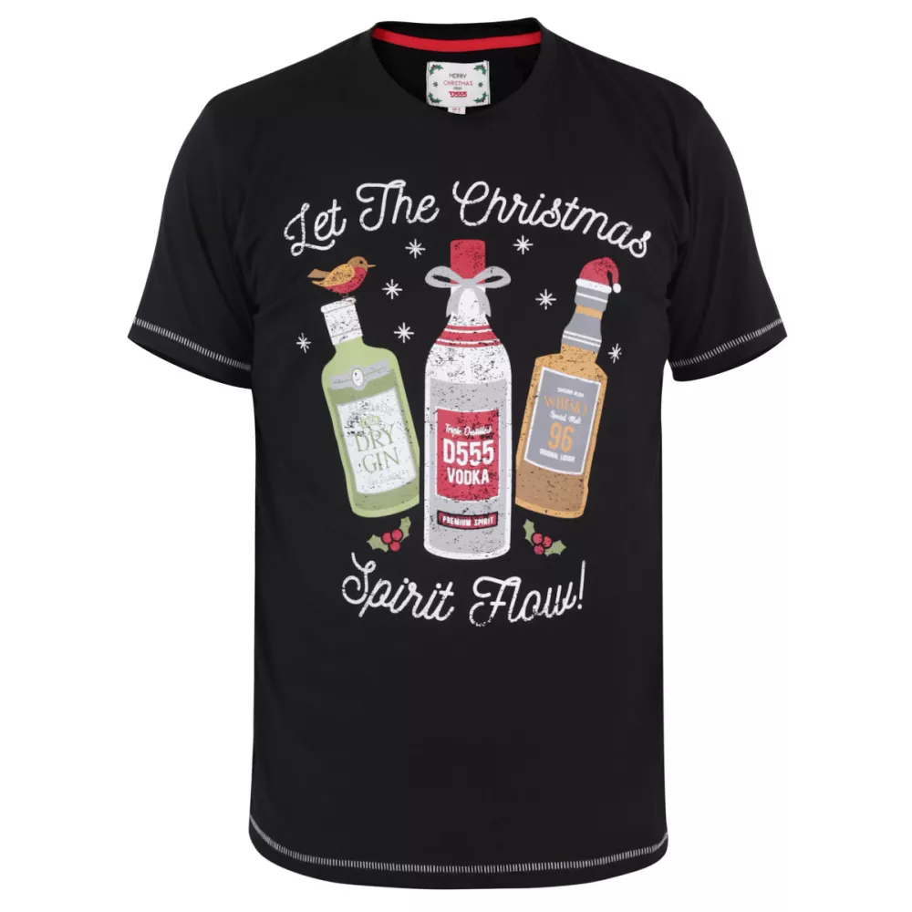 T-shirt manches courtes NOEL noir de 3XL à 8XL-4XL