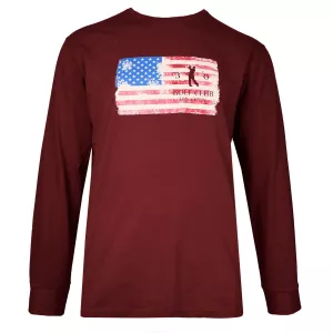 T-shirt manche longue bordeaux de 3XL à 8XL-6XL