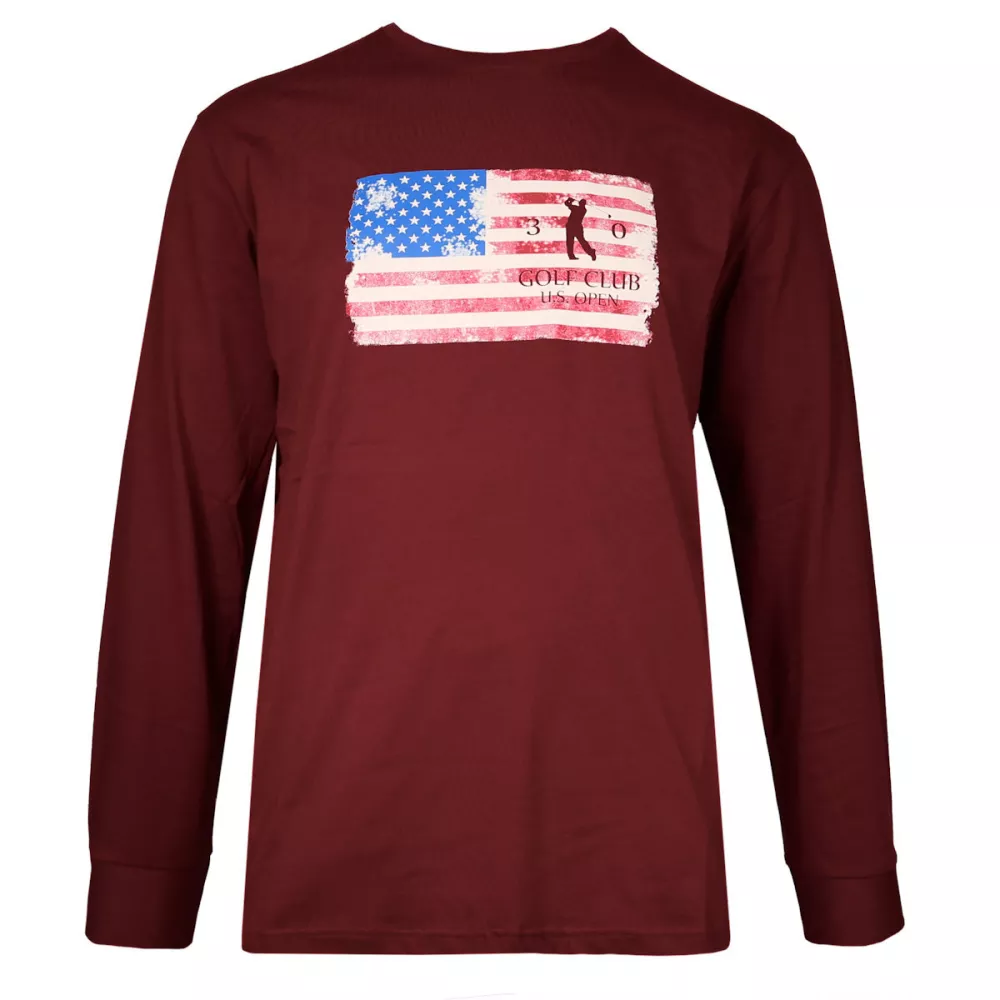 T-shirt manche longue bordeaux de 3XL à 8XL-3XL