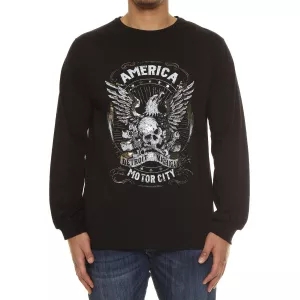 T-shirt manche longue noir de 3XL à 8XL