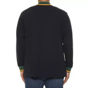 Polo piquet manche longue bleu marine de 3XL à 8XL-5XL