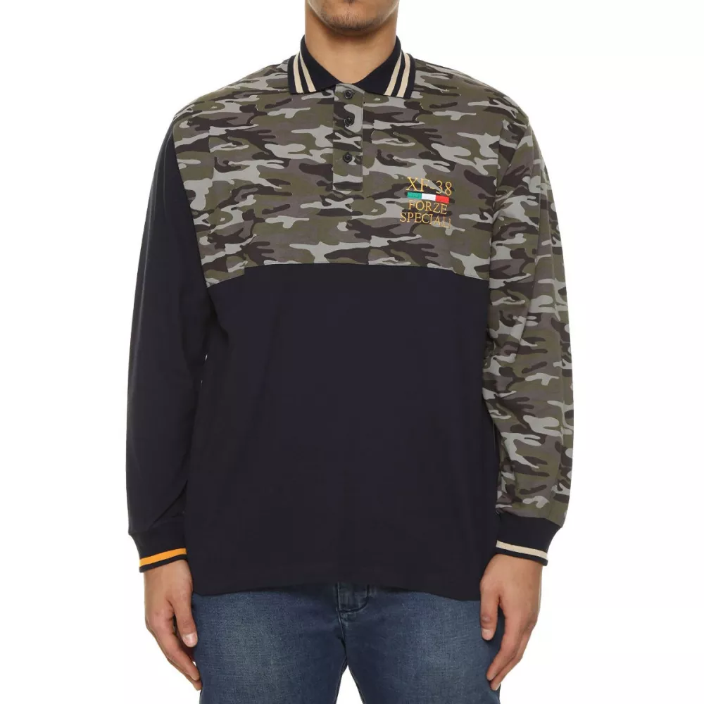 Polo piquet manche longue camouflage de 3XL à 8XL-3XL