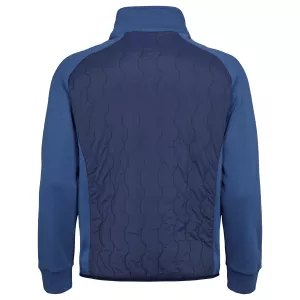 Sweat blouson bi-matière bleu zippé-3XL