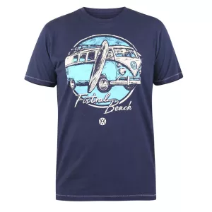 T-shirt Duke VW Camper rétro bleu marine
