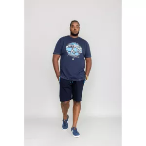 T-shirt Duke VW Camper rétro bleu marine-8XL