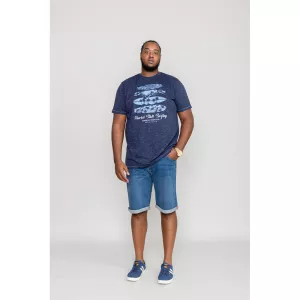 T-shirt surf Mélange de bleu marine D555 Hawaii-3XL