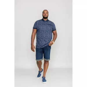 Polo bleu marine Col boutonné de 3XL à 6XL-5XL