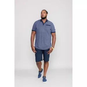 Polo bleu marine Col boutonné de 3XL à 8XL-5XL