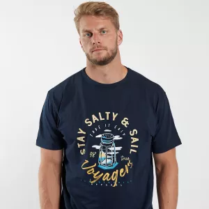 T-shirt Stay Salty & Sail Voyagers bleu marine-4XL