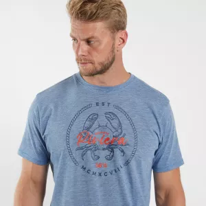 T-shirt Nordic Riviera Mélange de bleu effet chiné-3XL