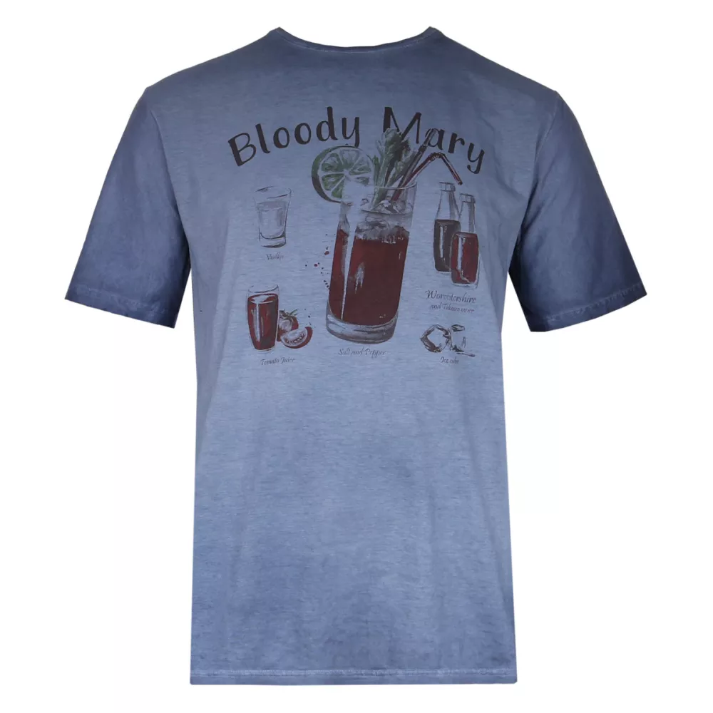 T-shirt Bloody Mary bleu denim délavé-8XL