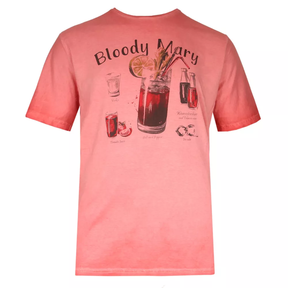 T-shirt manche courte rouge délavé de 3XL à 8XL-6XL