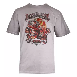 T-shirt biker délavé gris anthracite