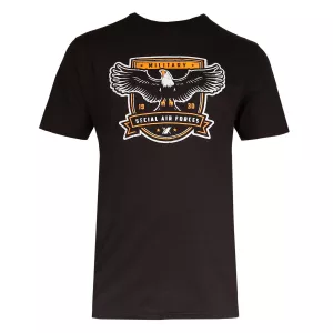 T-shirt imprimé aigle military noir