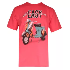 T-shirt Vespa Easy Garage Rouge Corail 