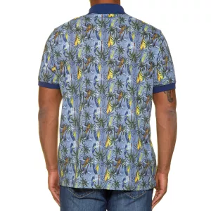 Polo jersey manche courte bleu denim de 3XL à 8XL-3XL
