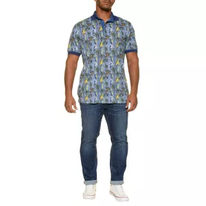 Polo jersey manche courte bleu denim de 3XL à 8XL-4XL