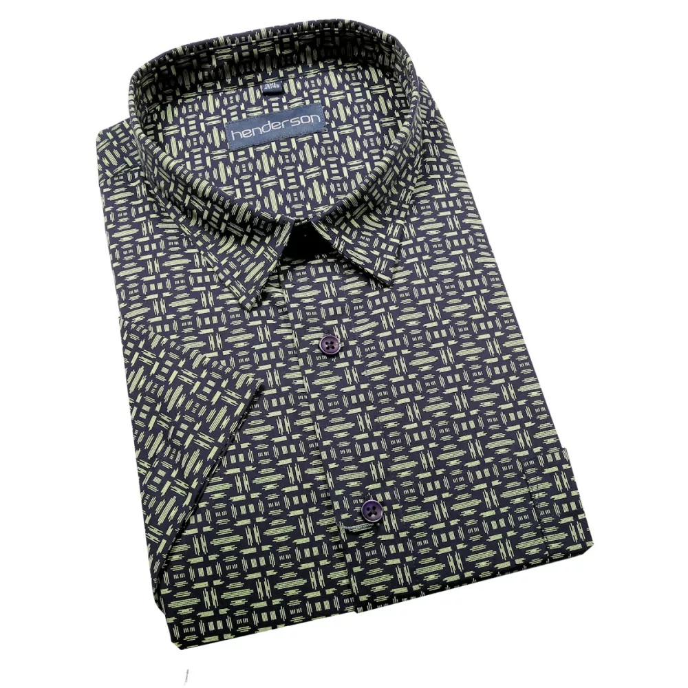 Chemise manche courte motifs vert de 2XL à 5XL-3XL