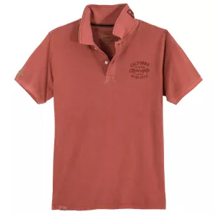 Polo manche courte rouge brique délavé 3XL à 8XL