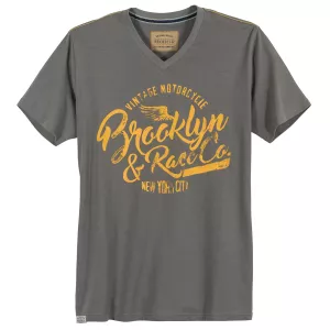 Tshirt manche courte col en V Grise de 3XL à 10XL