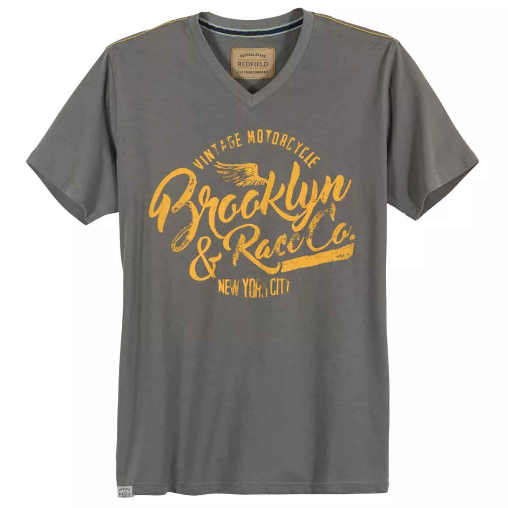 Tshirt manche courte col en V Grise de 3XL à 10XL-3XL