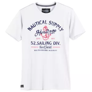 T-shirt Nautical Supply blanche esprit marin