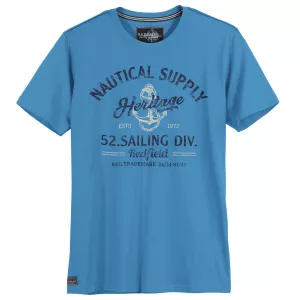 T-shirt Nautical Supply bleu azur esprit marin