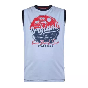 T-shirt bleu clair sans manche 3XL à 10XL