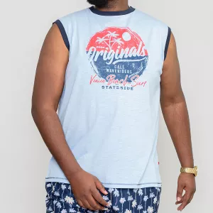 T-shirt bleu clair sans manche 3XL à 10XL-7XL