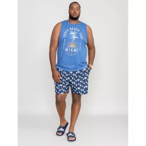 T-shirt Mélange de bleu clair sans manche 3XL à 6XL-4XL