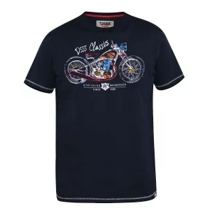 T-shirt Duke Old Motorcycle bleu marine-5XL