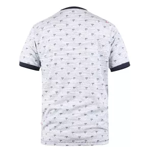 T-shirt D555 à palmiers bleu clair à rayure-6XL