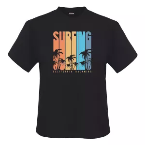 Tee-shirt Surfing California Dreaming noir