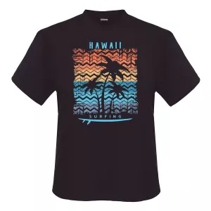 Tee-shirt Hawaii Surfing noir
