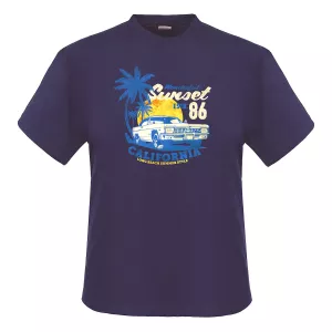 Tee-shirt Sunset California bleu admiral