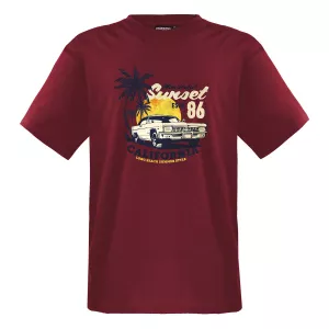 Tee-shirt Sunset California bordeaux