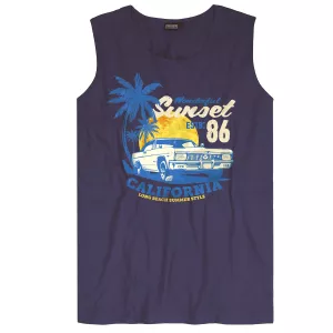 Tee-shirt sans manche bleu admiral Sunset California
