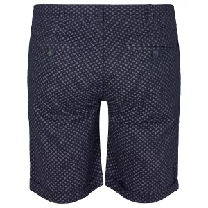 Bermuda chino imprimé stretch bleu marine-P44