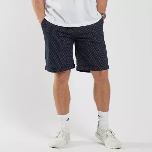 Bermuda chino imprimé stretch bleu marine-P44