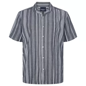 Chemise manche courte rayée bleu marine de 3XL à 8XL