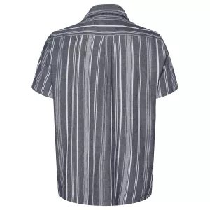 Chemise manche courte rayée bleu marine de 3XL à 8XL-3XL