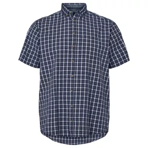 Chemise décontractée à carreaux bleu marine et blanc