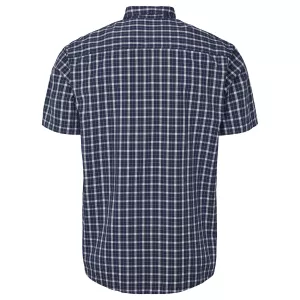 Chemise décontractée à carreaux bleu marine et blanc-2XL