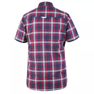 Chemise à carreaux marine bordeaux blanc col boutonné -4XL