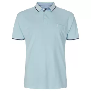 Polo poche poitrine bleu clair-2XL