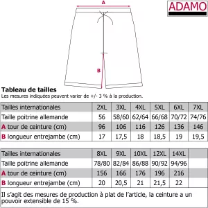 Bermuda noir microfibre ultra léger et pratique-7XL
