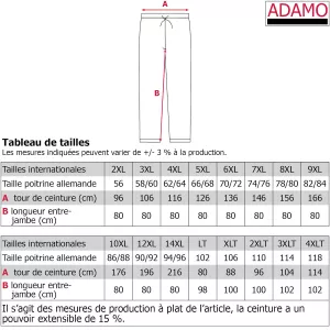 Pantalon de jogging fitness microfibre noir de 2XL à 14XL-2XL